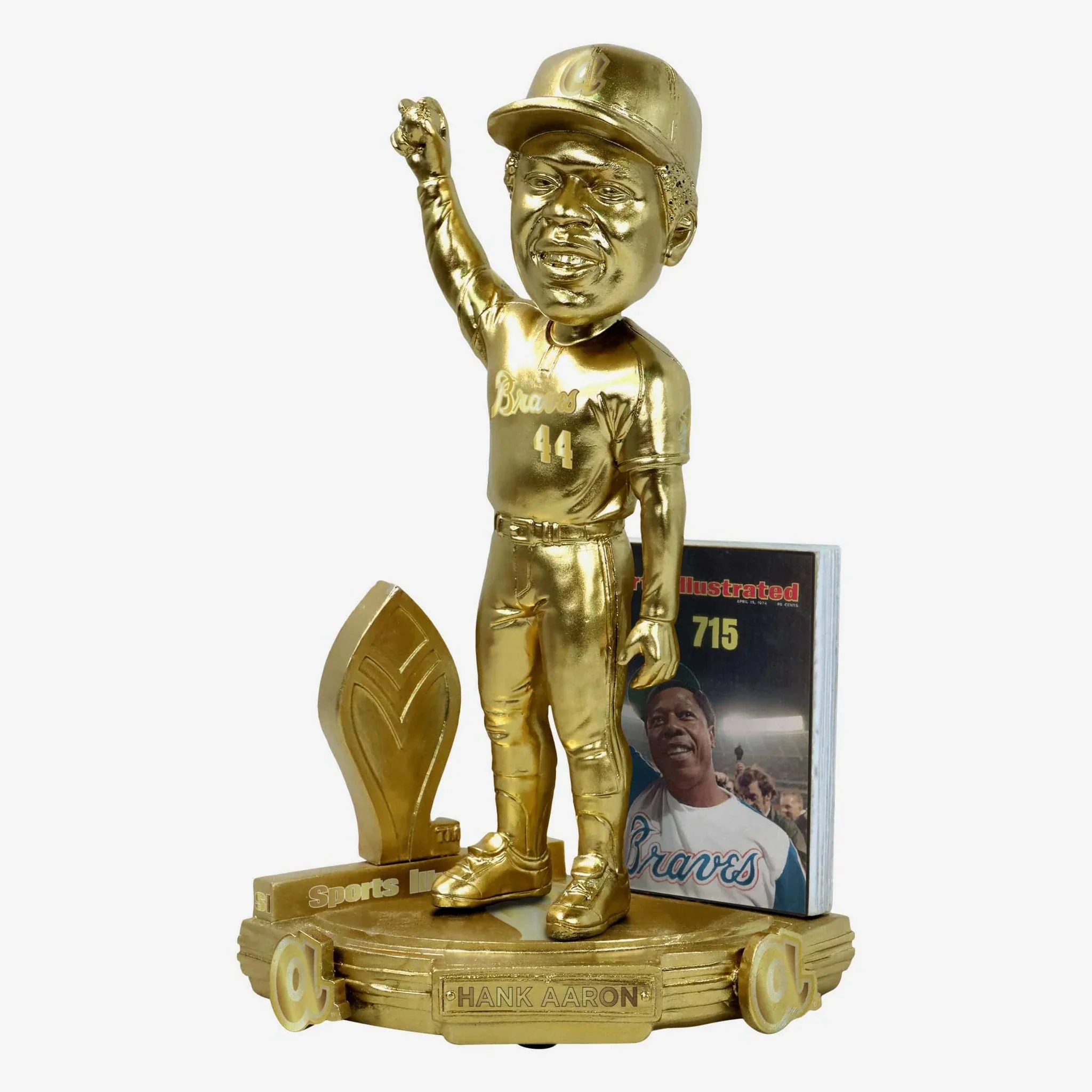 Hank Aaron Atlanta Braves Electroplated Sports Illustrated Cover MLB Bobblehead