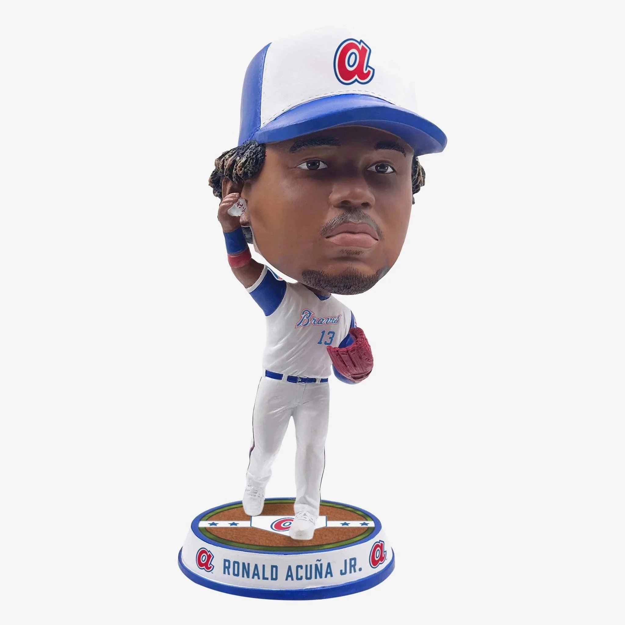 Ronald Acuna Jr. Atlanta Braves Retro Jersey Field Stripe Bighead MLB Bobblehead