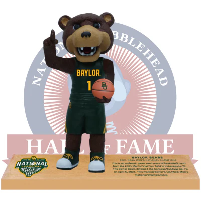 Baylor Bears 2021 Men's Basketball Game Used Championship Court Bobblehead
