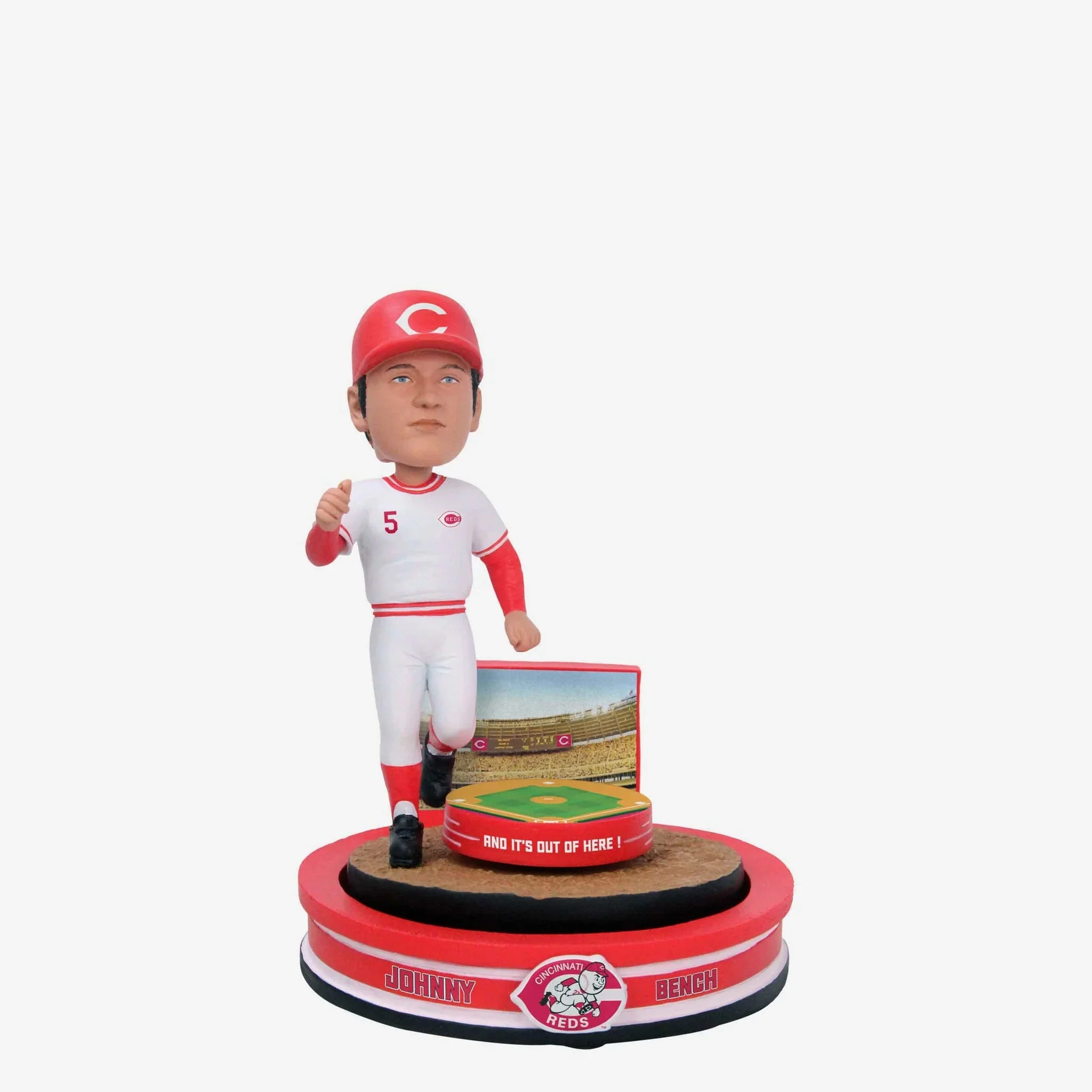 Johnny Bench Cincinnati Reds Home Run Spinner Mini Bobblehead Scene MLB Bobblehead