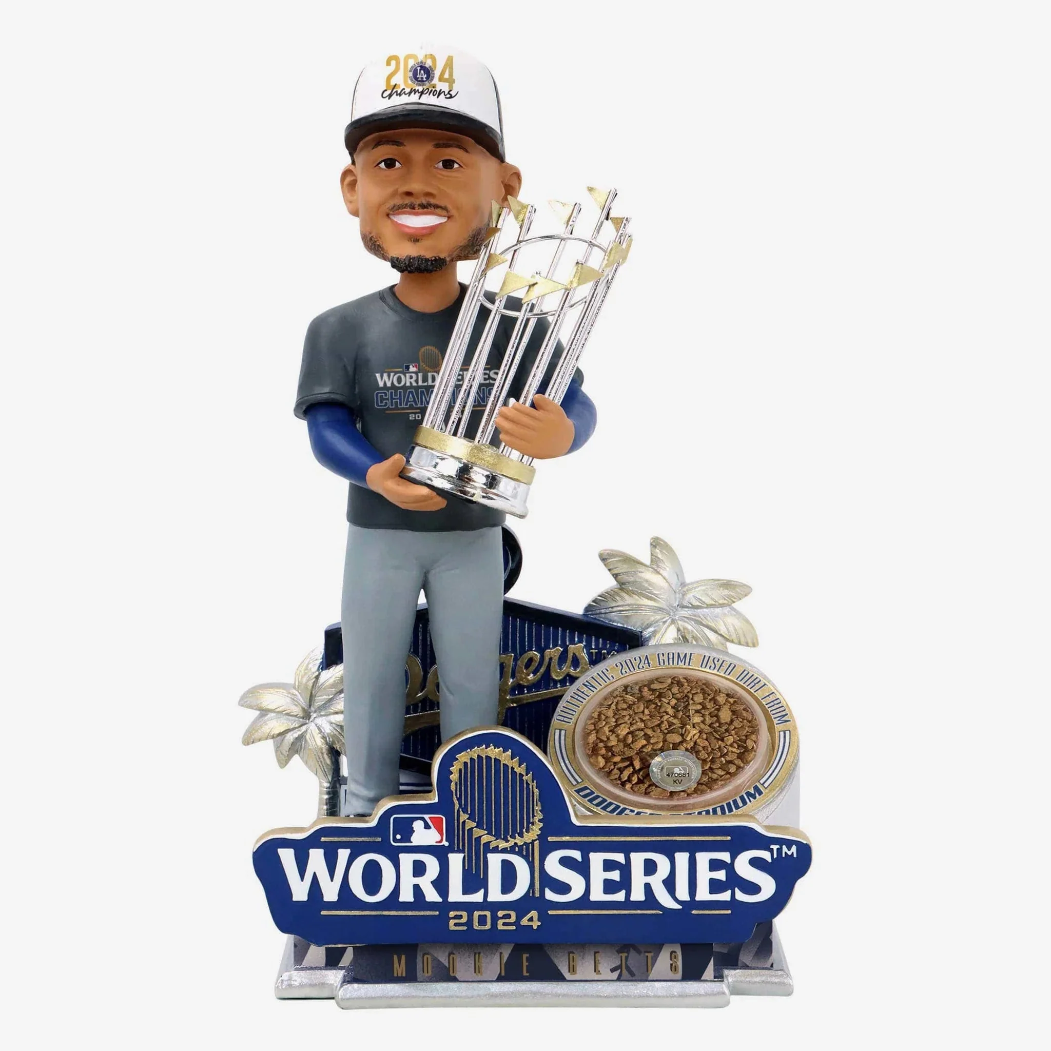 Mookie Betts Los Angeles Dodgers 2024 World Series Champions Authentic Dirt MLB Bobblehead