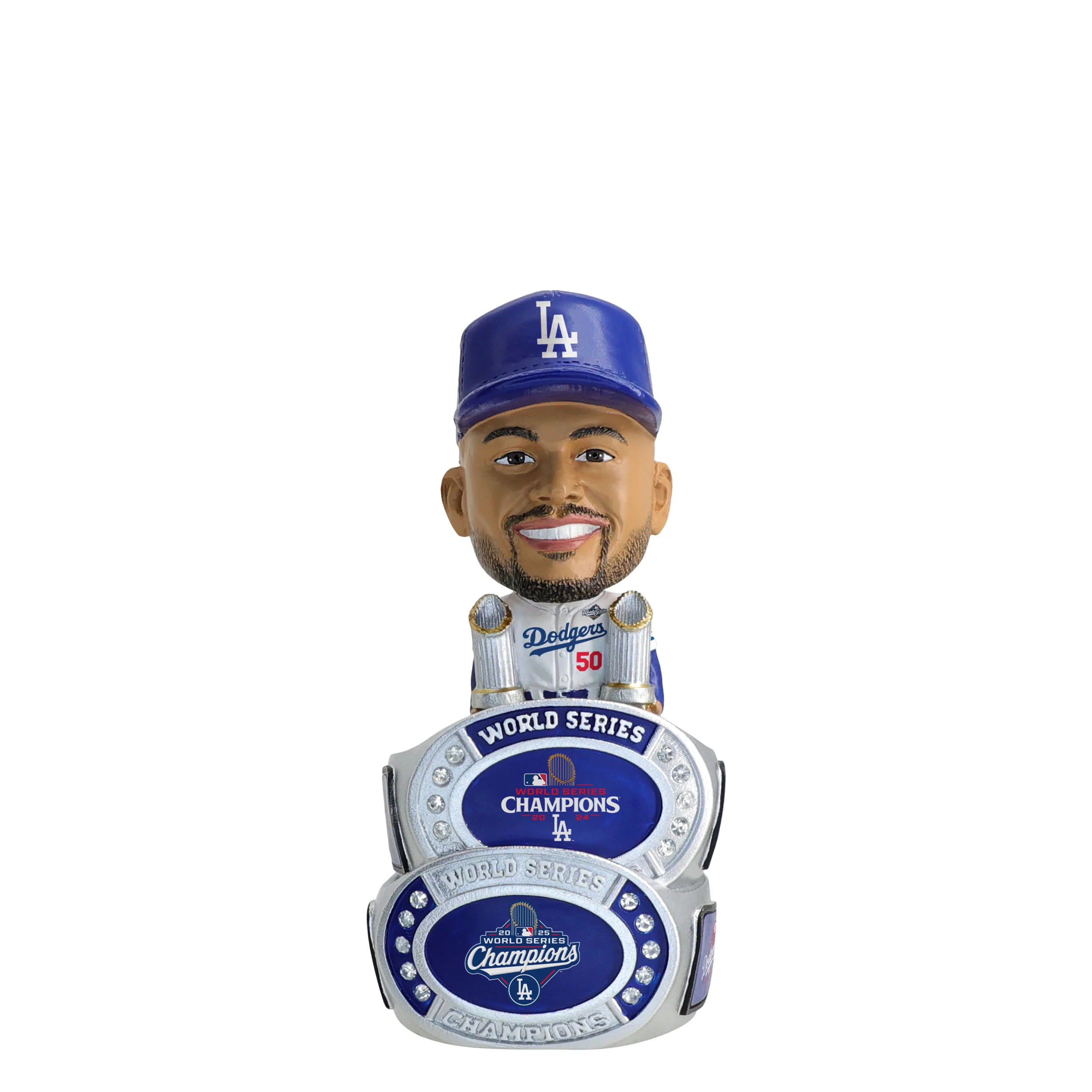 Mookie Betts Los Angeles Dodgers 2025 Back To Back World Series Champions Ring Base Mini Bighead MLB Bobblehead
