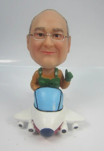 Pilot In Airplane Bobblehead