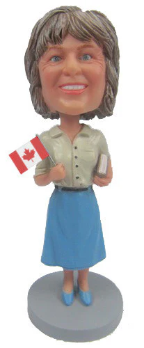 Female Waving Flag Bobblehead