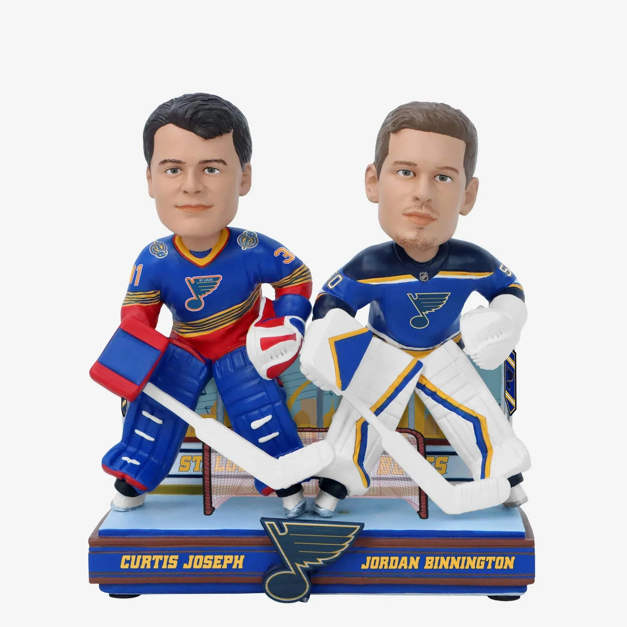 Curtis Joseph & Jordan Binnington St. Louis Blues Then And Now Bobblehead NHL