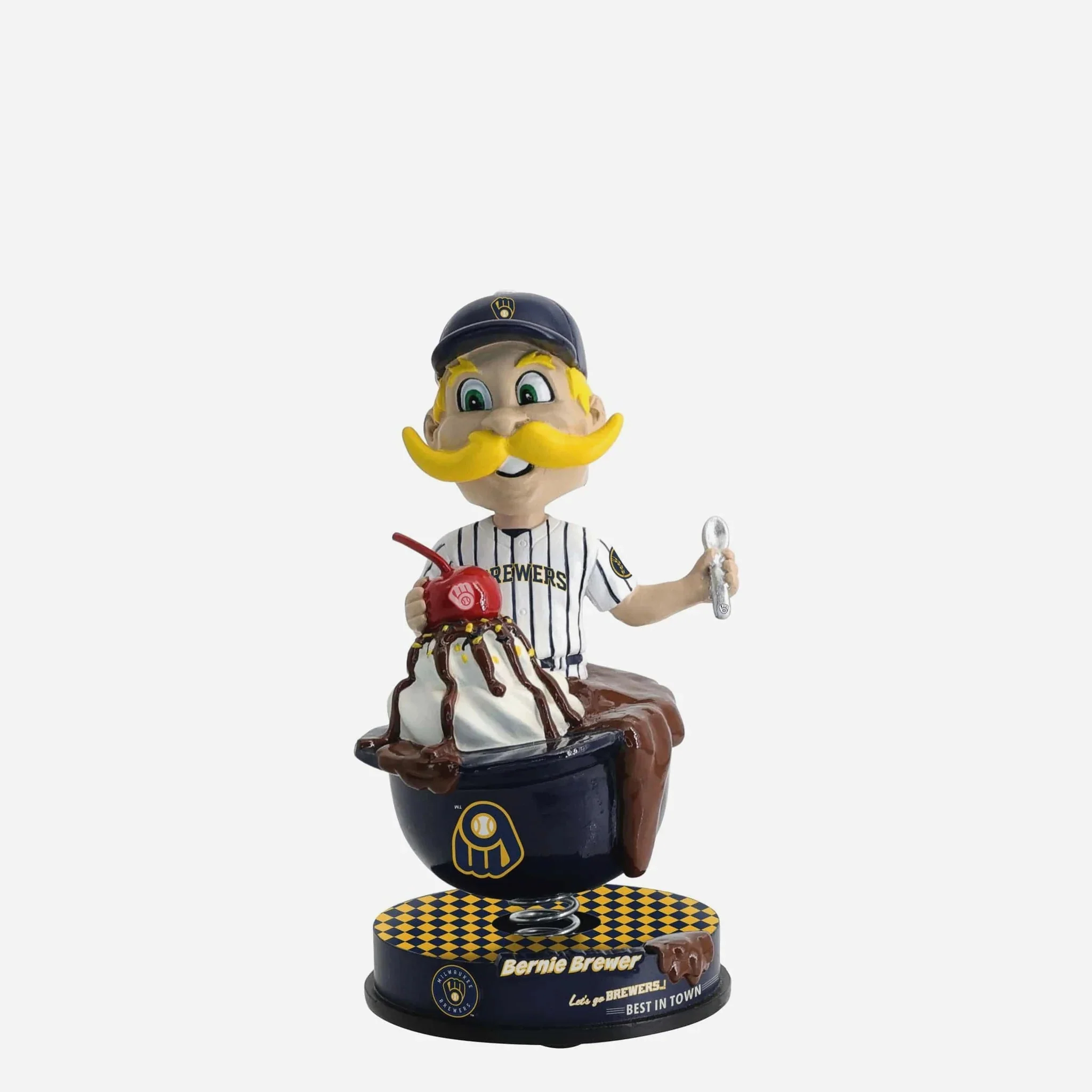 Bernie Brewer Milwaukee Brewers Ice Cream Helmet Mini MLB Bobblehead