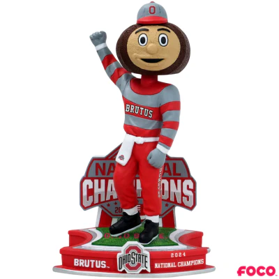 Brutus Buckeye Ohio State Buckeyes 2024 Football National Champions Mascot Bobblehead - Image 2