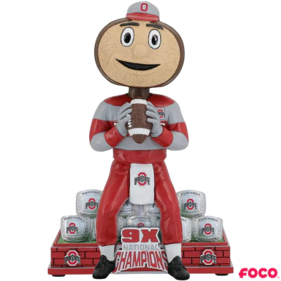 Brutus Buckeye Ohio State Buckeyes Mascot 9x Football National Champions Bobblehead - Image 2