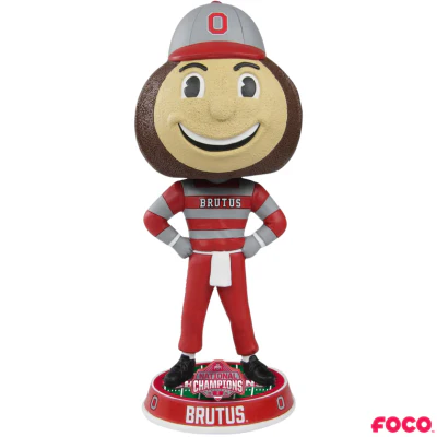 Brutus Buckeye Ohio State Buckeyes 2024 Football National Champions Mascot Bighead Bobblehead - Image 2