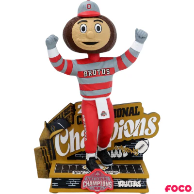 Brutus Buckeye Ohio State Buckeyes 2024 Football National Champions Graffiti Mascot Bobblehead - Image 2