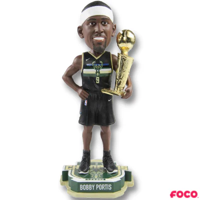 Milwaukee Bucks 2021 NBA Champions Exclusive Black Jersey Bobbleheads - Image 3