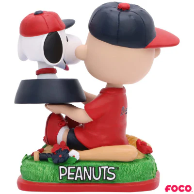 Charlie Brown & Snoopy Peanuts Dual Mini Bighead MLB Bobbleheads - Image 3
