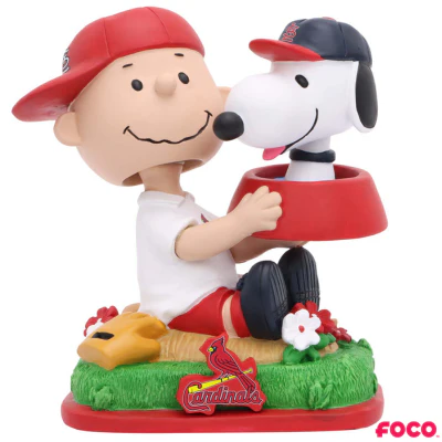 Charlie Brown & Snoopy Peanuts Dual Mini Bighead MLB Bobbleheads - Image 6