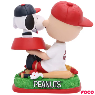 Charlie Brown & Snoopy Peanuts Dual Mini Bighead MLB Bobbleheads - Image 7