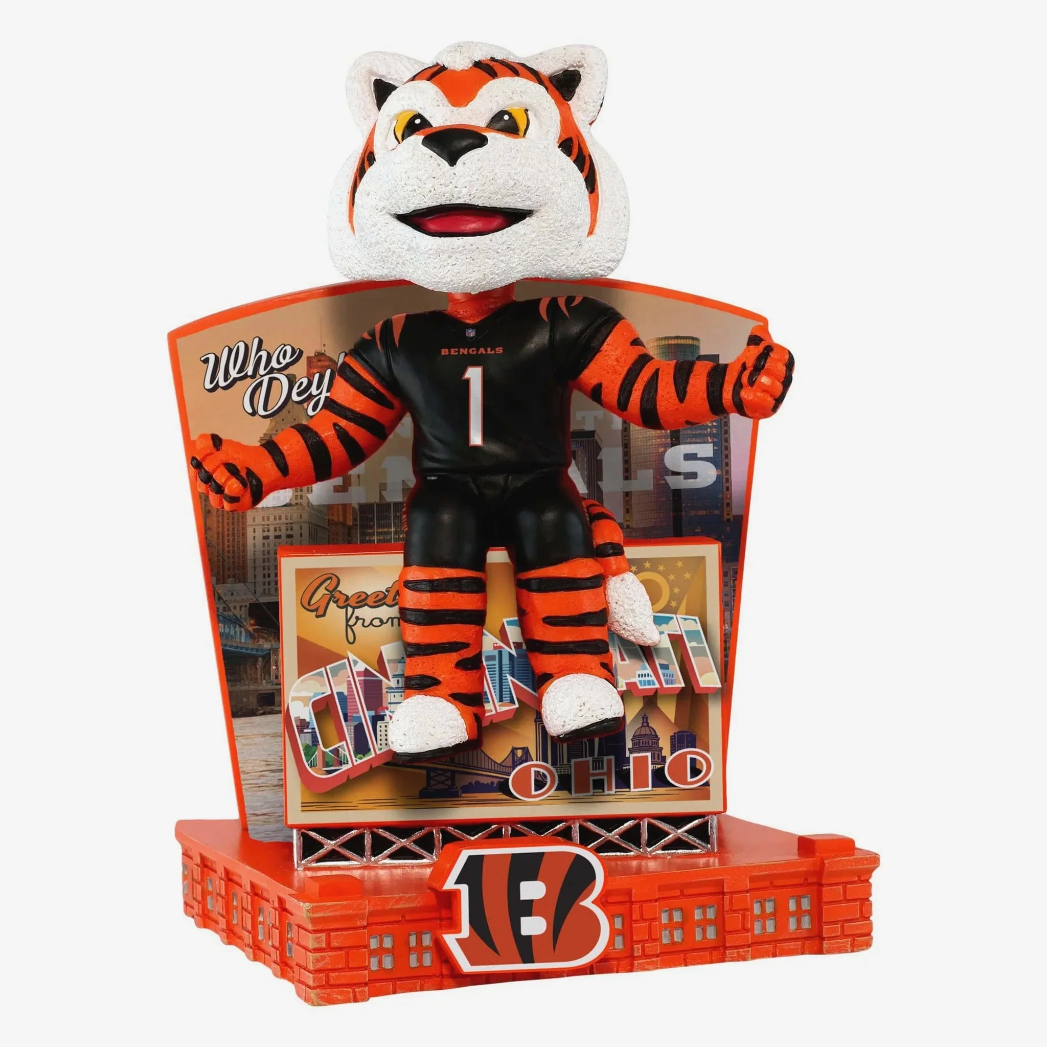 Who Dey Cincinnati Bengals Greetings NFL Football Bobblehead