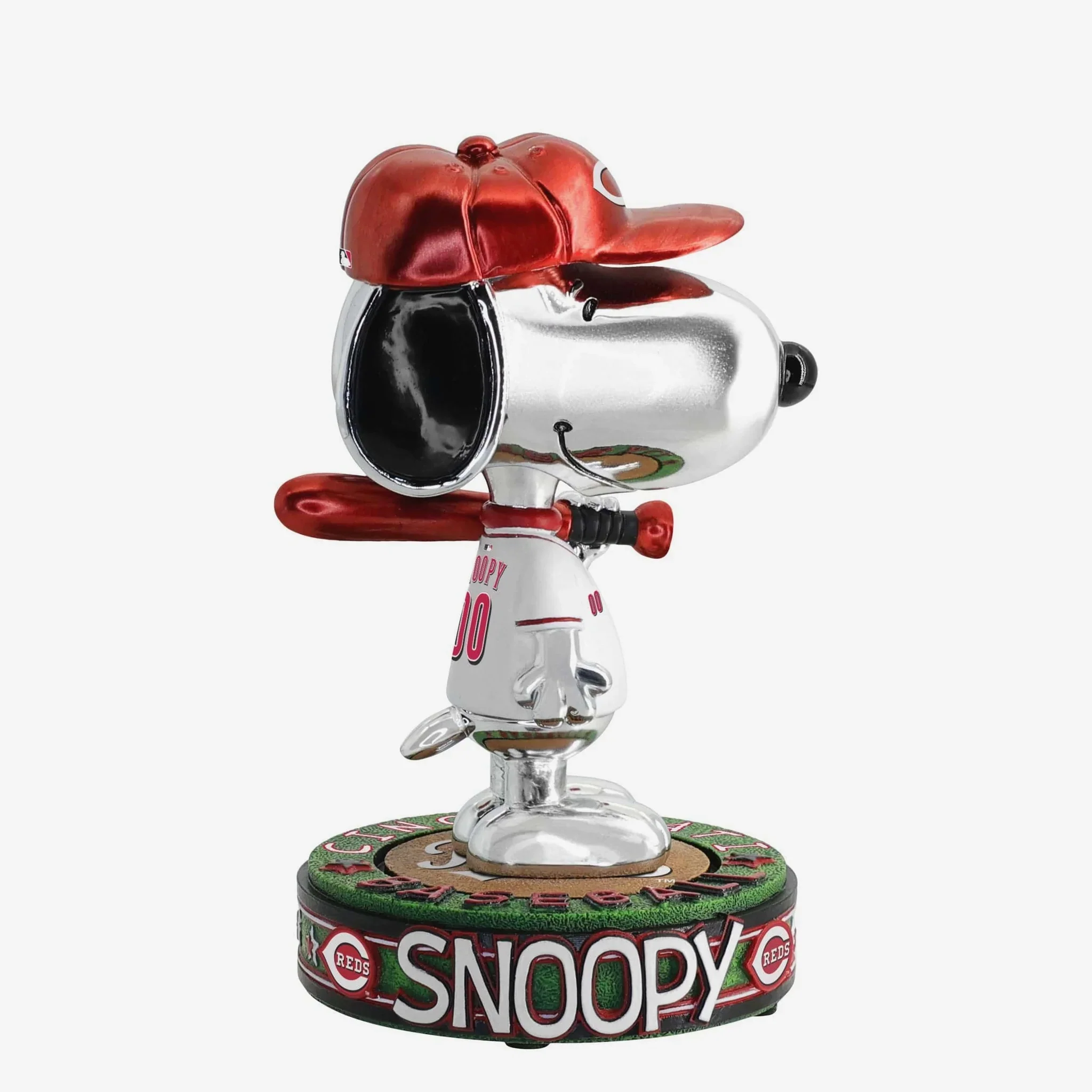 Snoopy Cincinnati Reds 2025 Peanuts Electroplated Bighead MLB Baseball Bobblehead