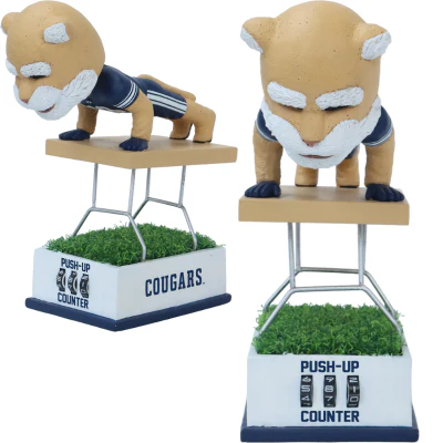 Cosmo the Cougar BYU Cougars Mascot Push-Up Counter Bobblehead - Image 2