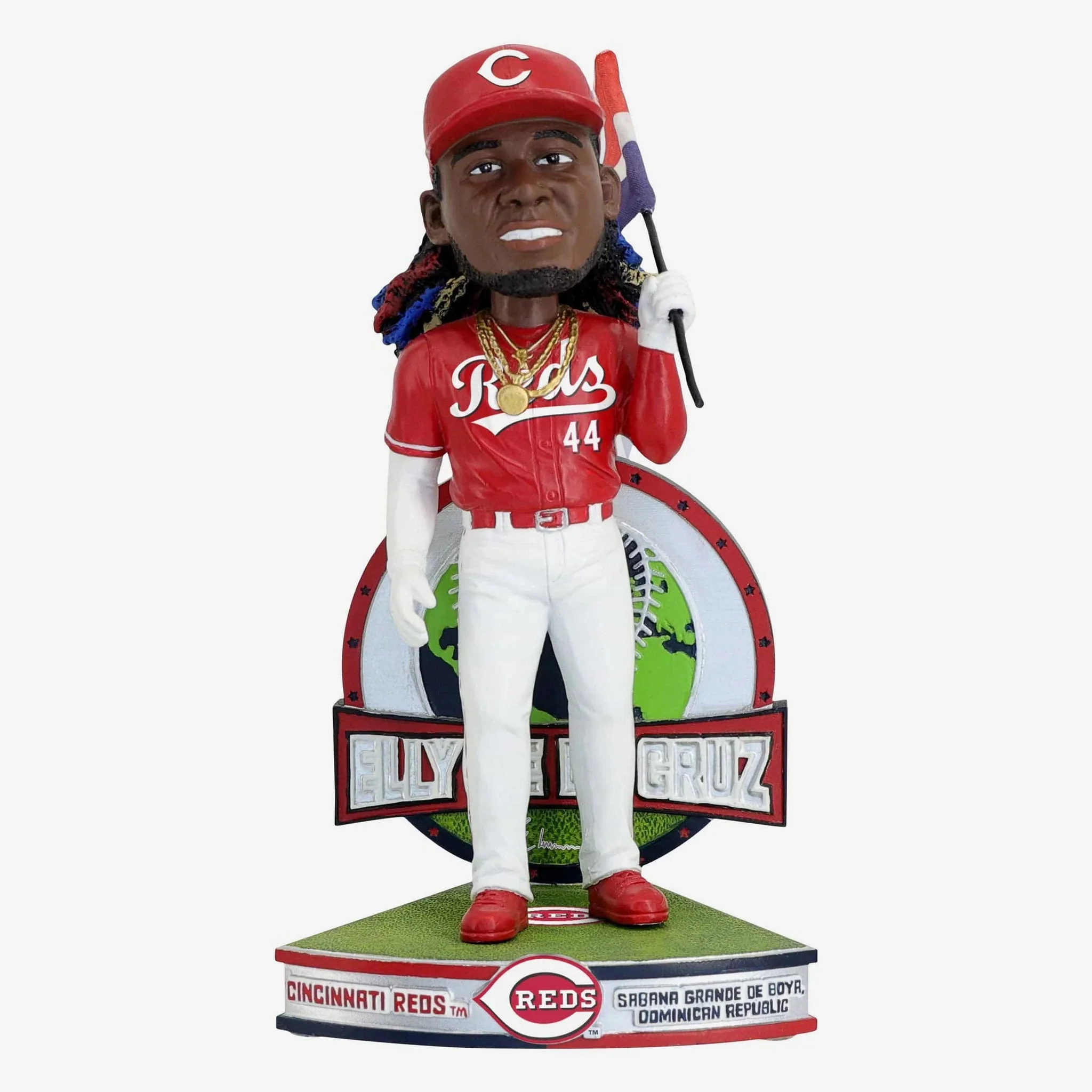 Elly De La Cruz Cincinnati Reds National Flag MLB Baseball Bobblehead