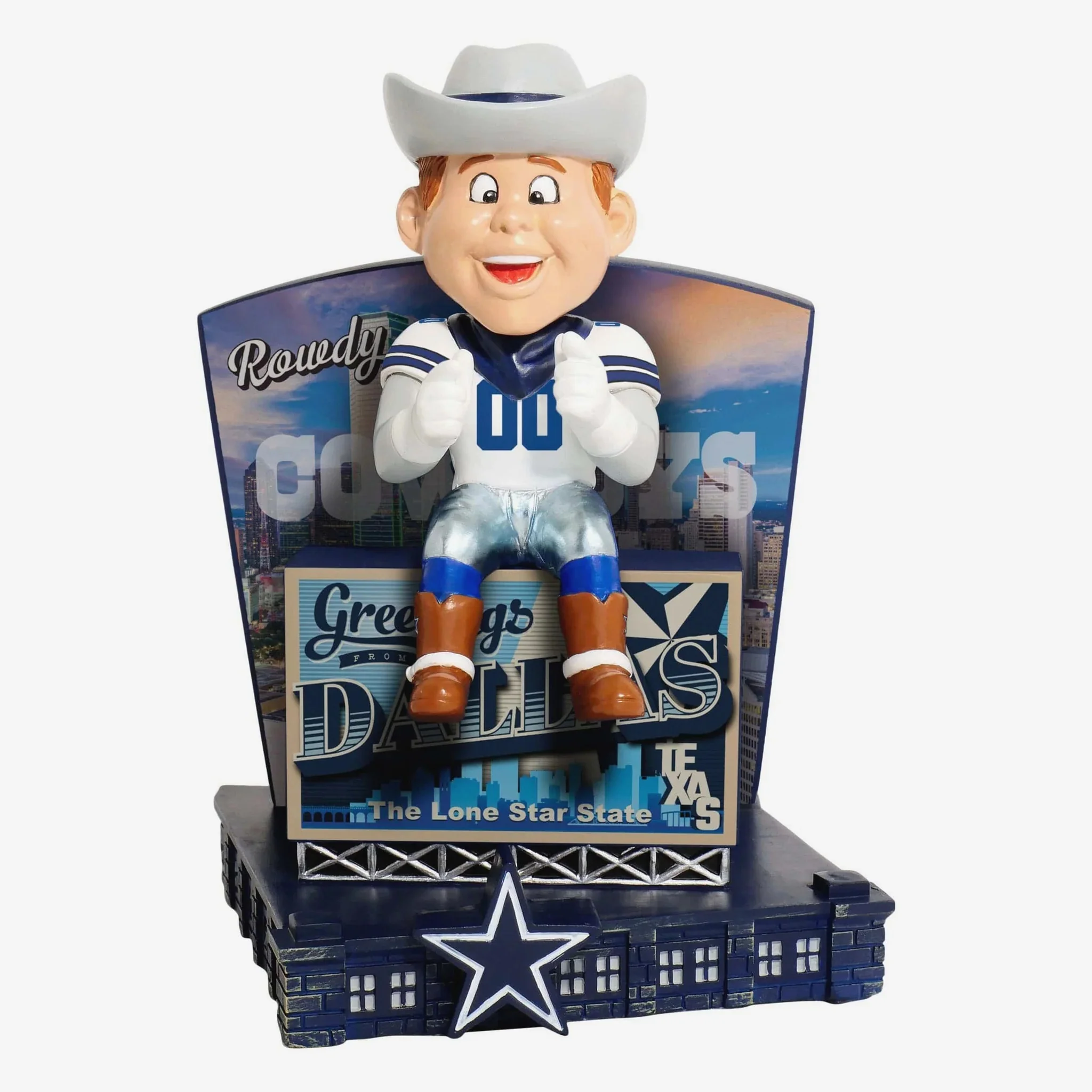 Rowdy Dallas Cowboys Greetings NFL Football Bobblehead
