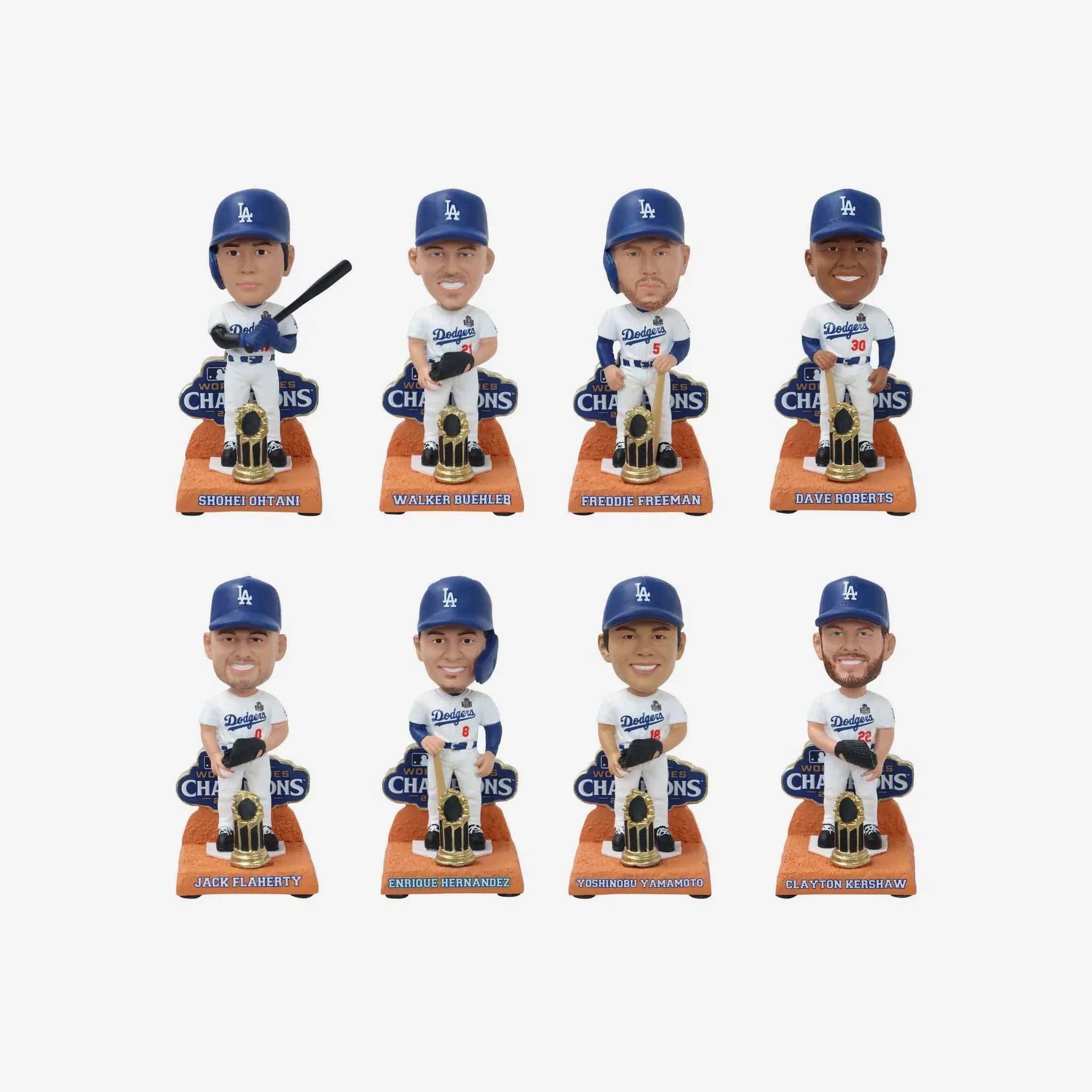 Los Angeles Dodgers 2024 World Series Champions Series 2 Mini Bobblehead Box Set
