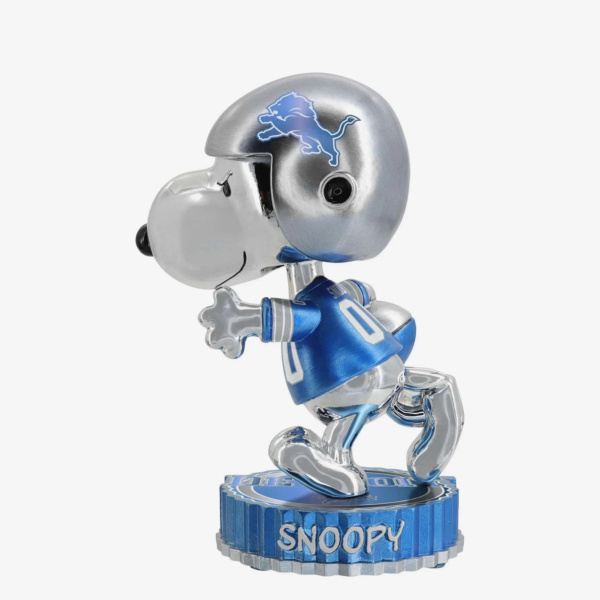 Snoopy Detroit Lions 2025 Peanuts Electroplated Bighead NFL Football Bobblehead