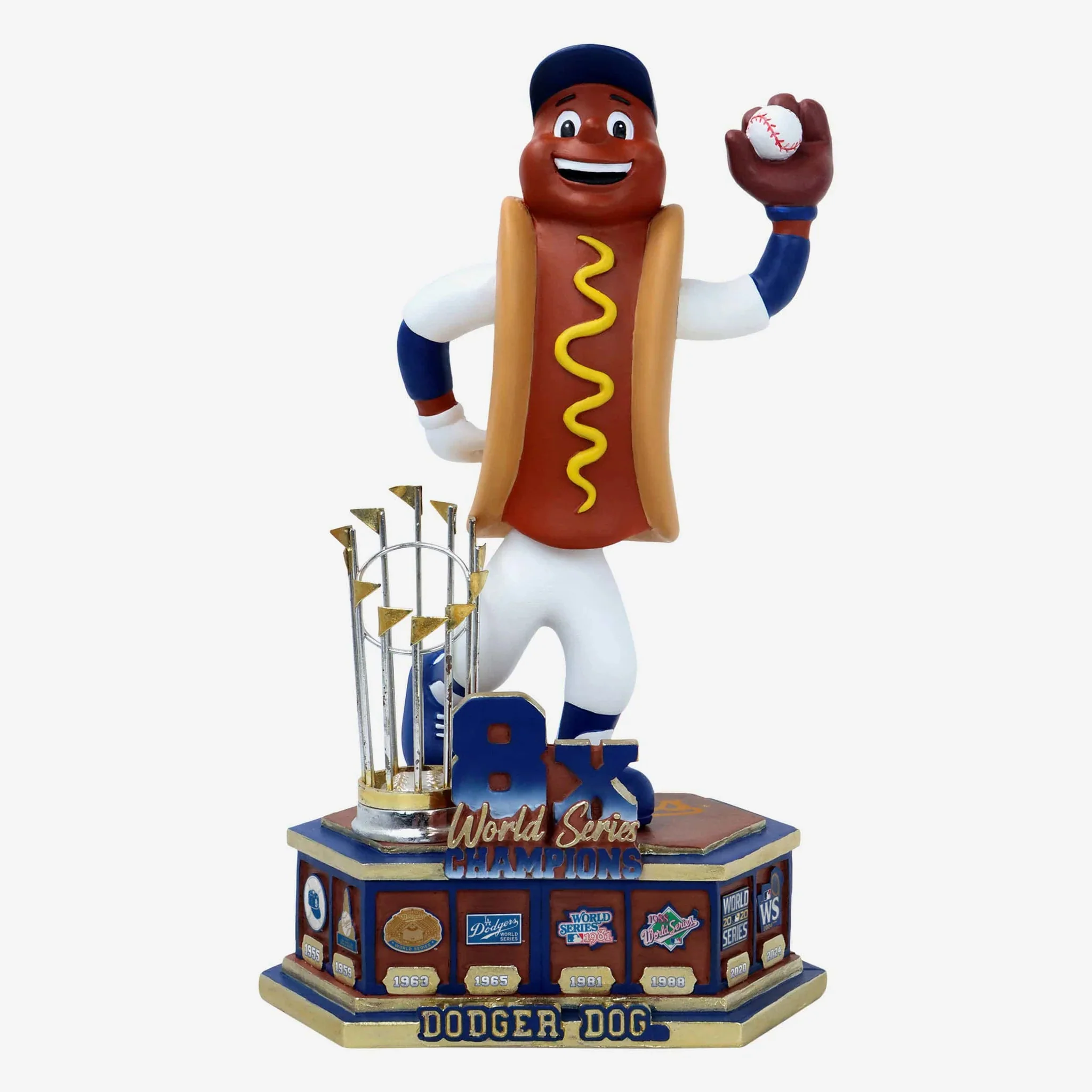 Dodger Dog Los Angeles Dodgers 2024 8X World Series Champions MLB Bobblehead