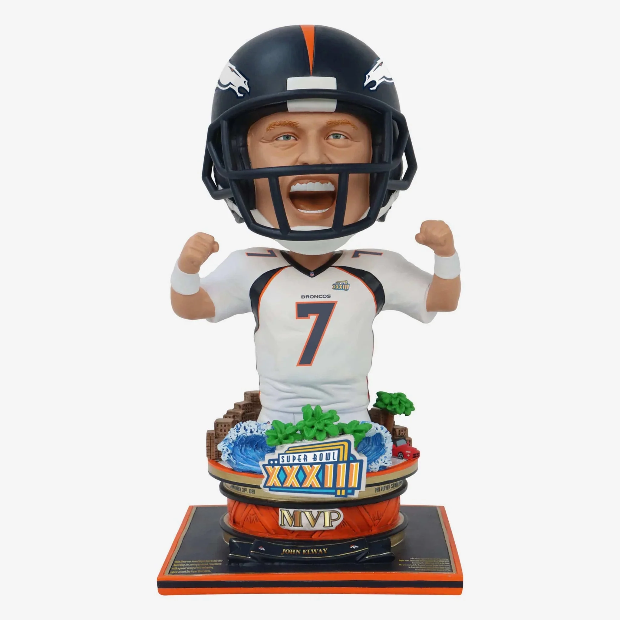 John Elway Denver Broncos Super Bowl XXXIII MVP Bust Bighead Bobblehead NFL