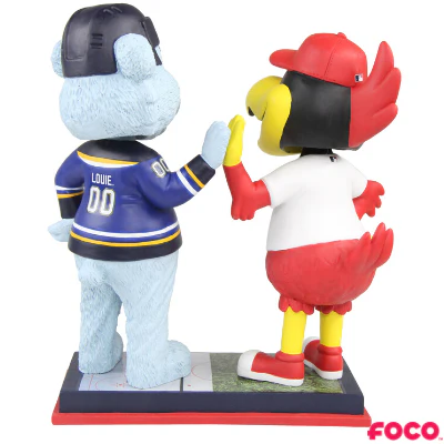 Fredbird and Louie St. Louis Cardinals and Blues High Five Bobblehead - Image 2