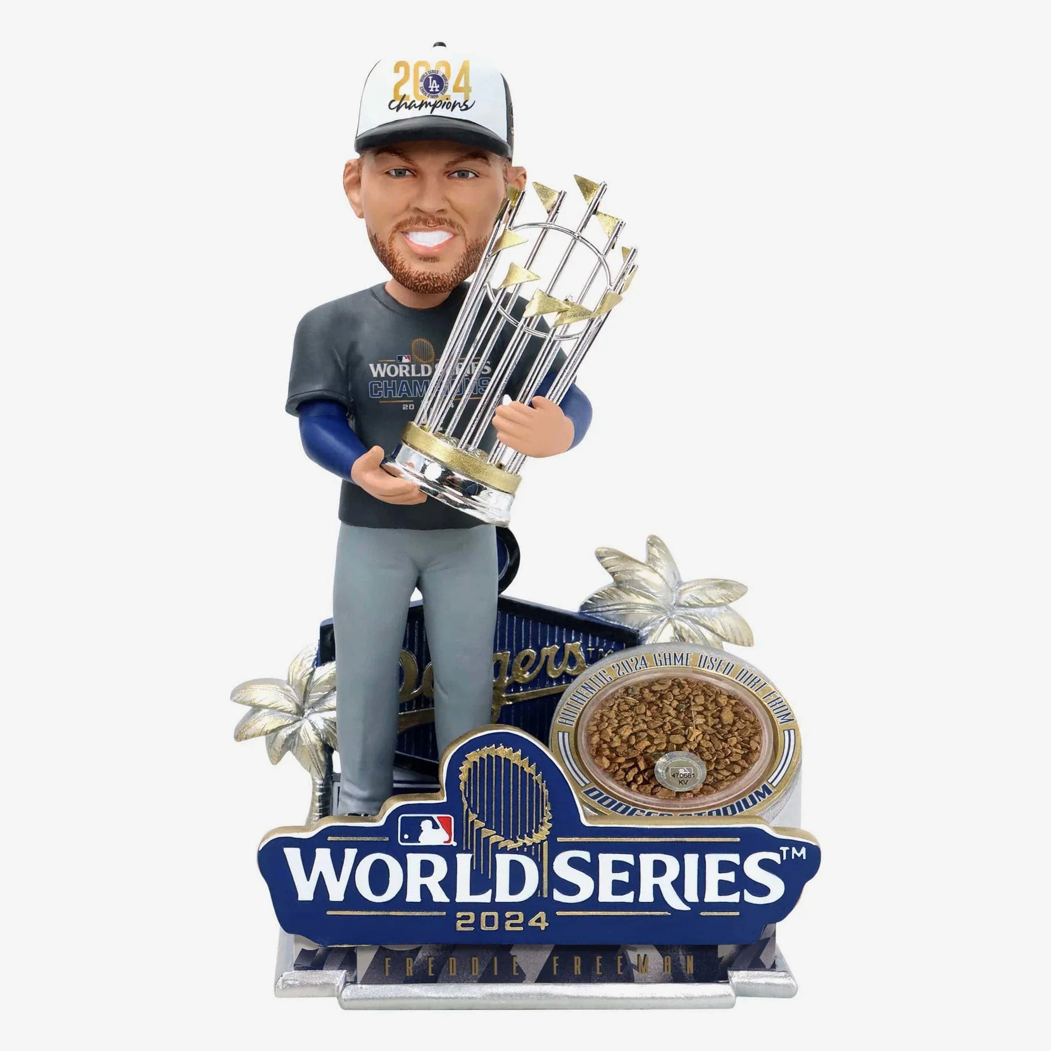 Freddie Freeman Los Angeles Dodgers 2024 World Series Champions Authentic Dirt MLB Bobblehead