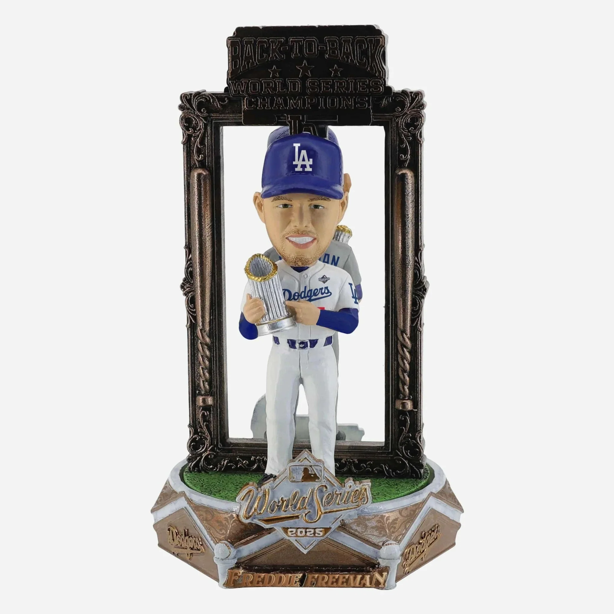 Freddie Freeman Los Angeles Dodgers 2025 Back To Back World Series Champions Dual Spinner MLB Bobblehead