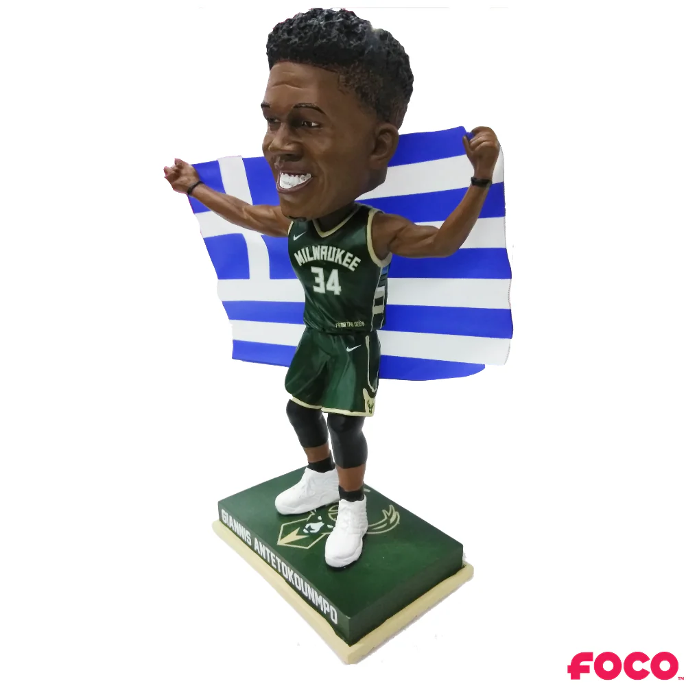 Giannis Antetokounmpo Milwaukee Bucks Greece Flag Bobblehead - Image 2
