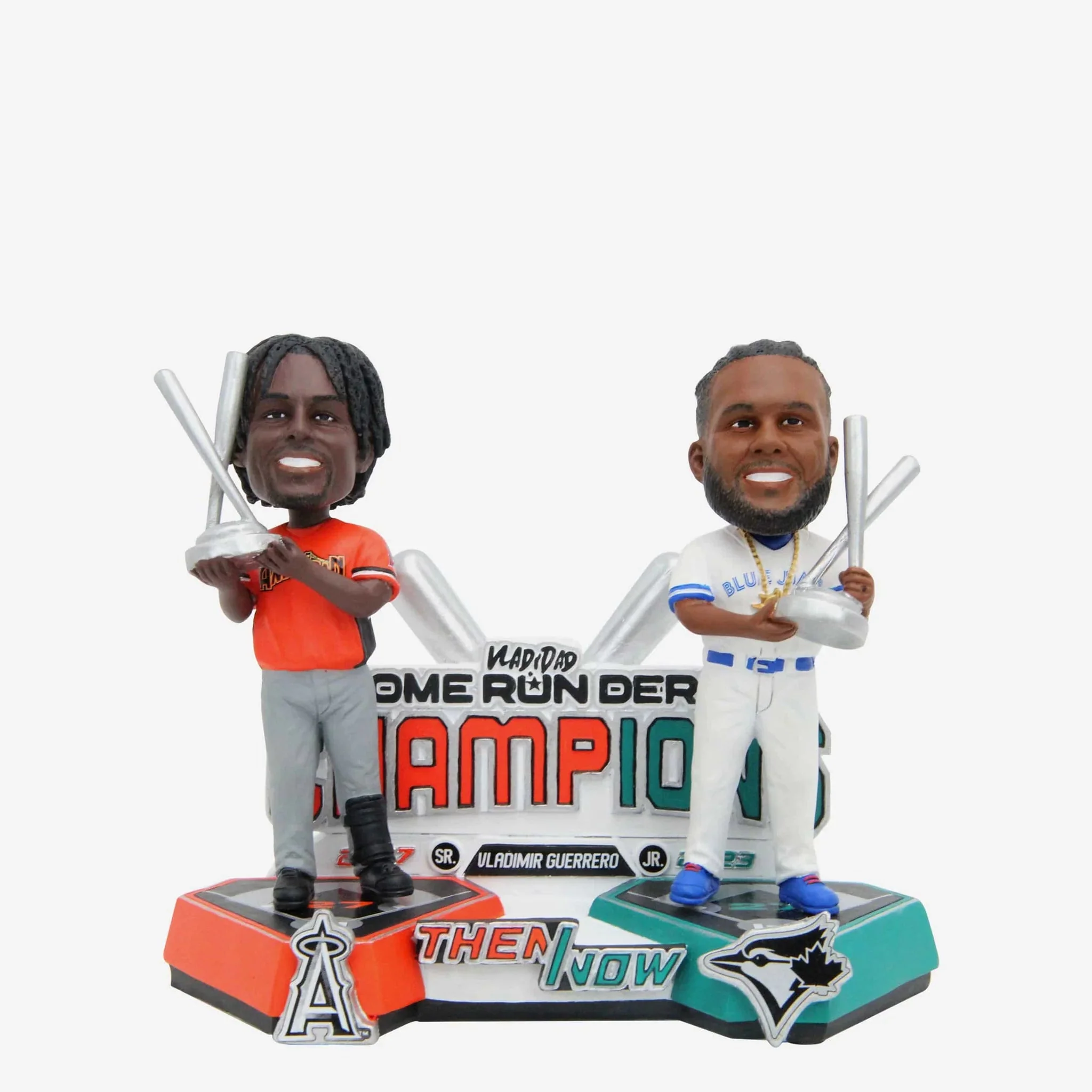Vladimir Guerrero Sr. & Vladimir Guerrero Jr. Los Angeles Angels & Toronto Blue Jays Home Run Derby Champions Then And Now MLB Bobblehead