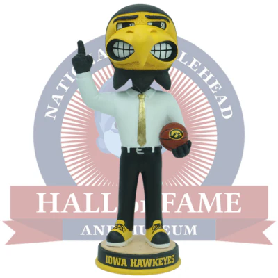 Herky the Hawk Iowa Hawkeyes Mascot Gold Tie Basketball Bobblehead (Presale)