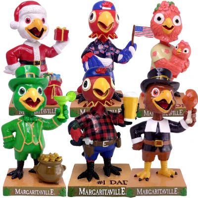 Holiday Margaritaville Parrot Bobbleheads (Presale) - Image 8