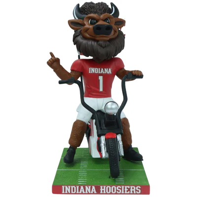 Hoosier the Bison Indiana Hoosiers Mascot Motorcycle Bobblehead (Presale) - Image 2