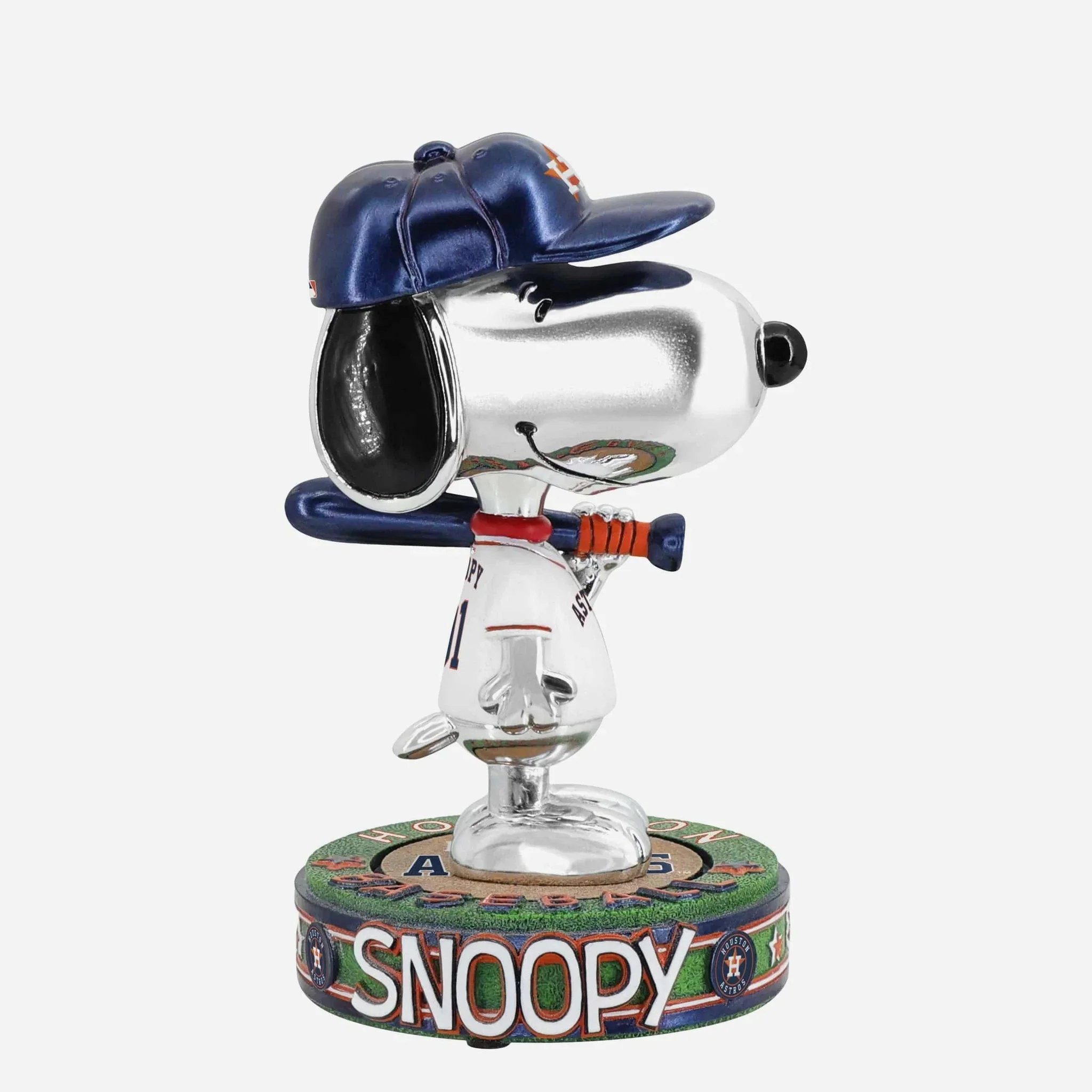 Snoopy Houston Astros 2025 Peanuts Electroplated Bigheads MLB Baseball Bobblehead
