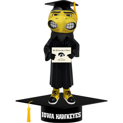 Herky the Hawk Iowa Hawkeyes Mascot Graduation Bobblehead (Presale) - Image 2