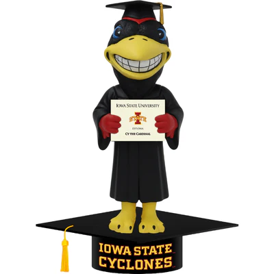 Cy the Cardinal Iowa State Cyclones Mascot Graduation Bobblehead (Presale) - Image 2