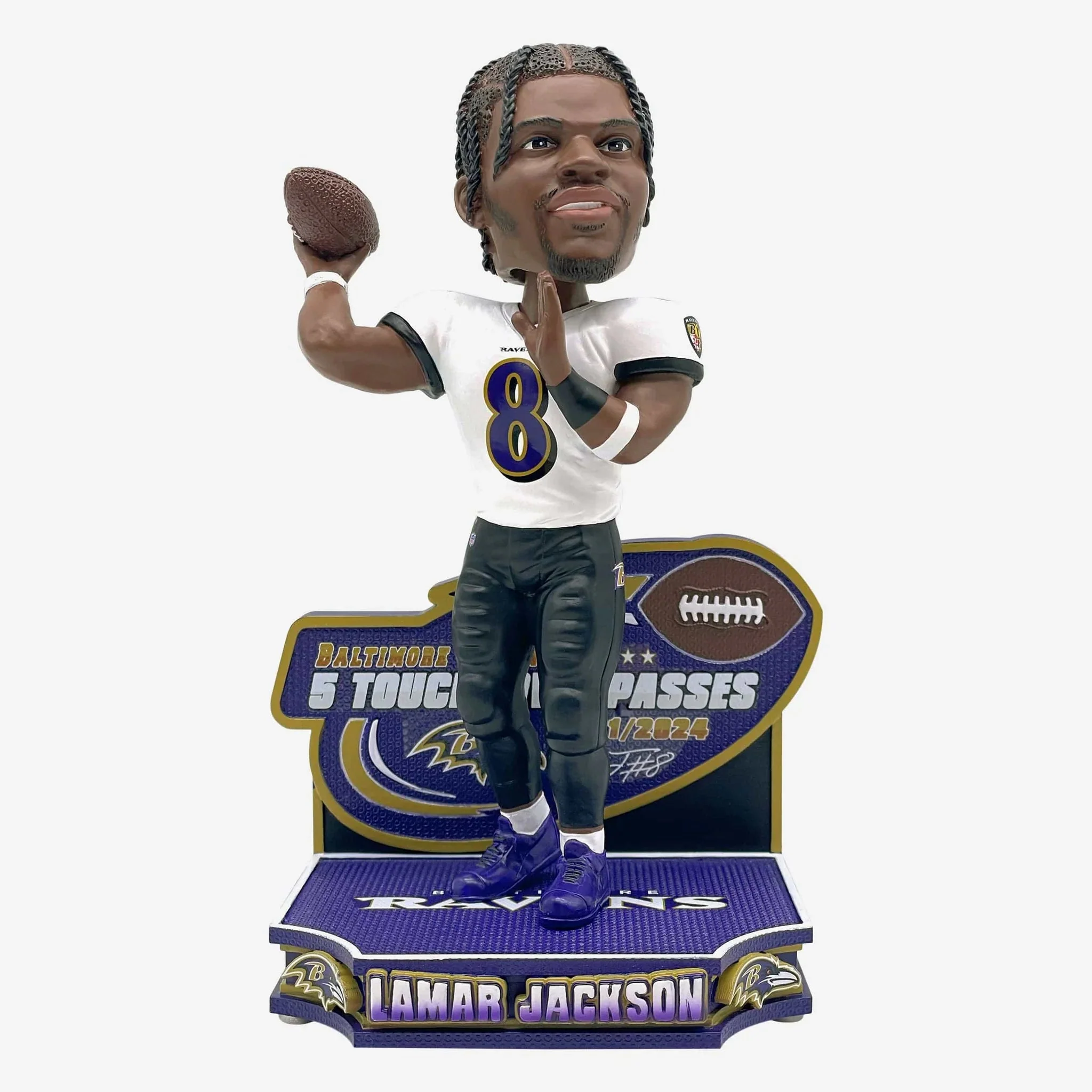 Lamar Jackson Baltimore Ravens 5 Touchdown Passes Gamebreaker Bobblehead NFL