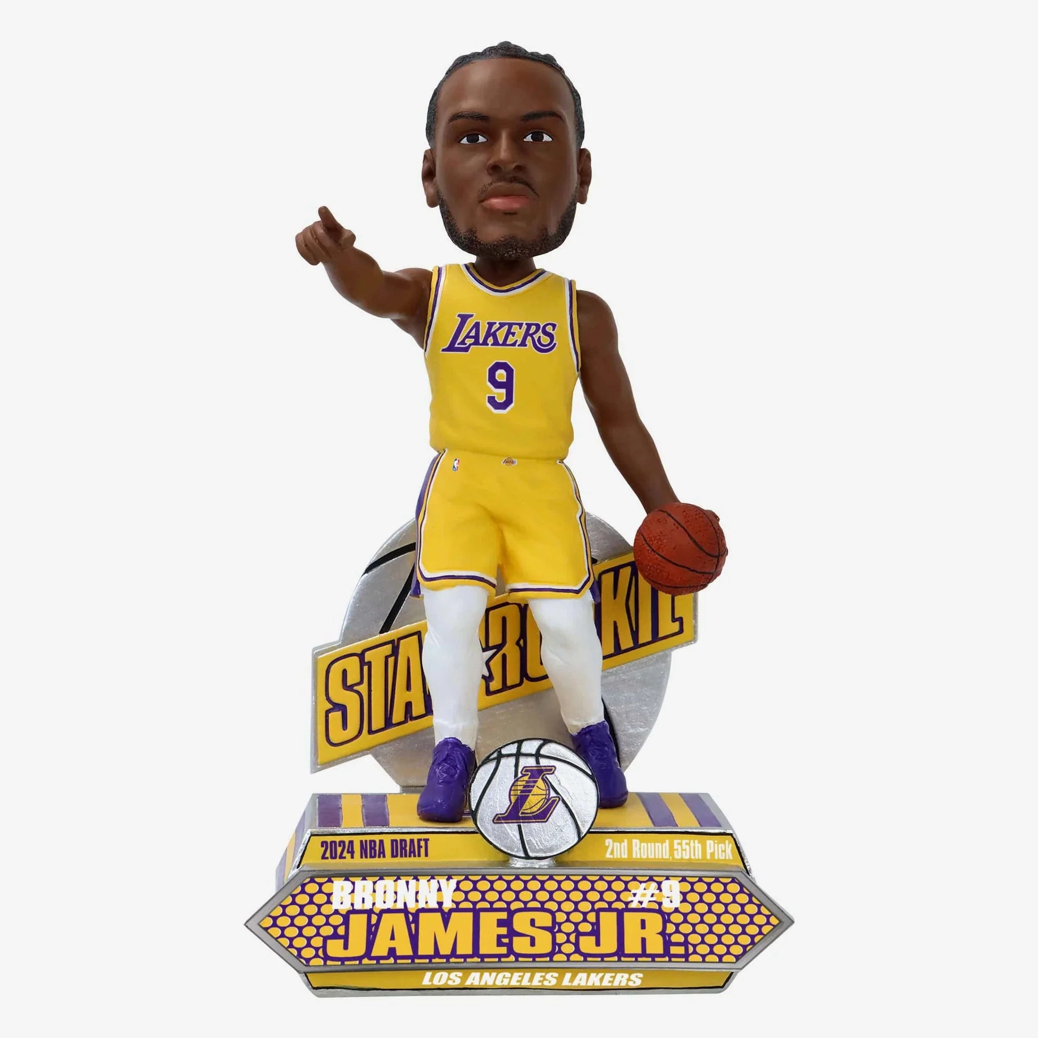 Bronny James Los Angeles Lakers 2024 Rookie Series NBA Basketball Bobblehead