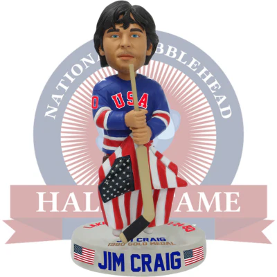 Jim Craig USA Hockey Miracle on Ice 1980 Gold Medal Blue Jersey Bobblehead