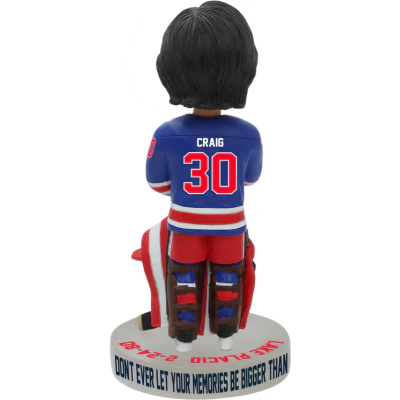 Jim Craig USA Hockey Miracle on Ice 1980 Gold Medal Blue Jersey Bobblehead - Image 3