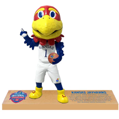 Kansas Jayhawks 2022 Men's Basketball Game Used Championship Court Bobblehead - Image 2