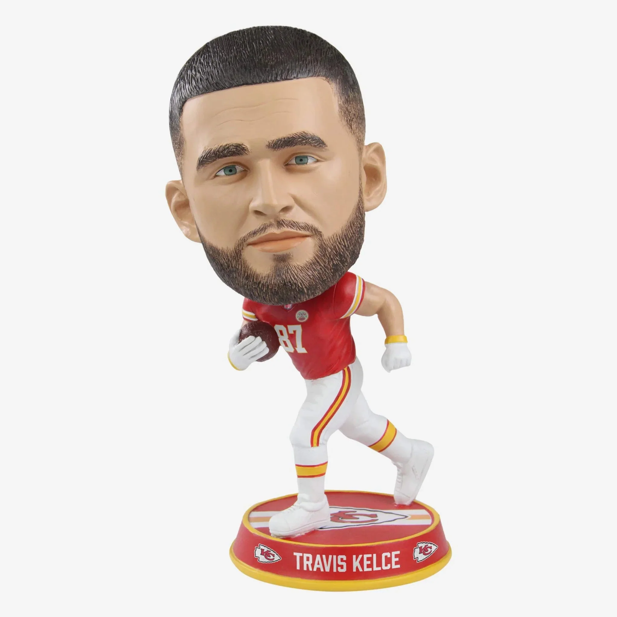 Travis Kelce Kansas City Chiefs Field Stripe Home Jersey Bighead Bobblehead NFL