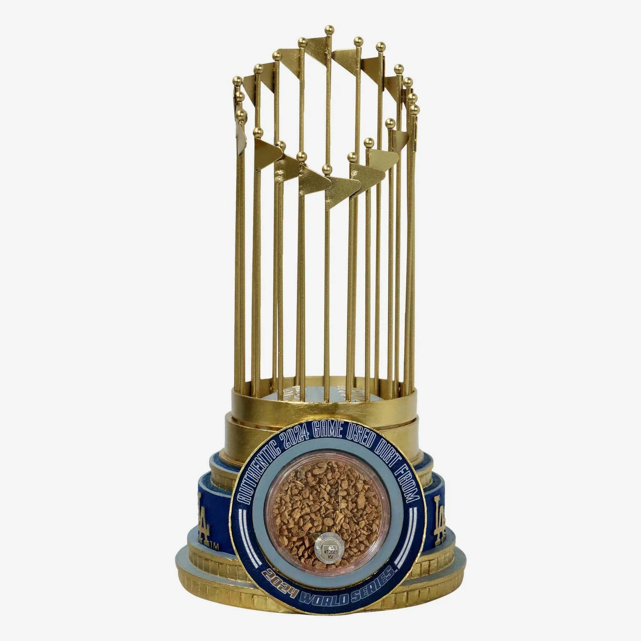 Los Angeles Dodgers 2024 World Series Champions Authentic Dirt Trophy Paperweight MLB