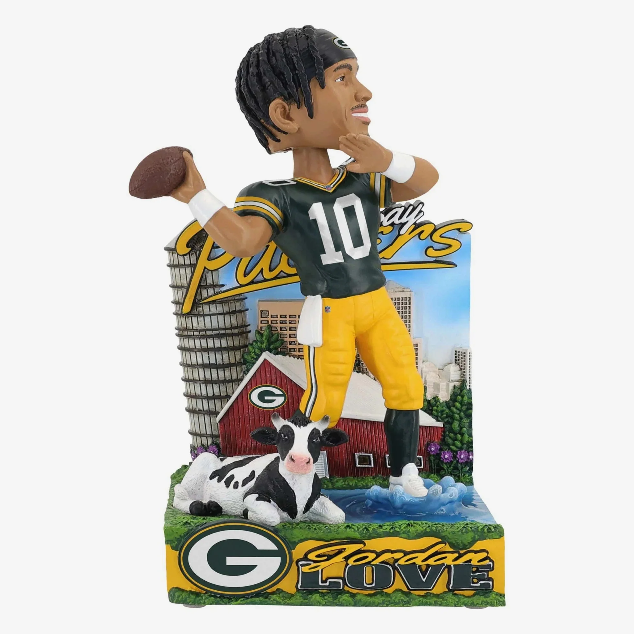 Jordan Love Green Bay Packers Green & Gold State NFL Bobblehead