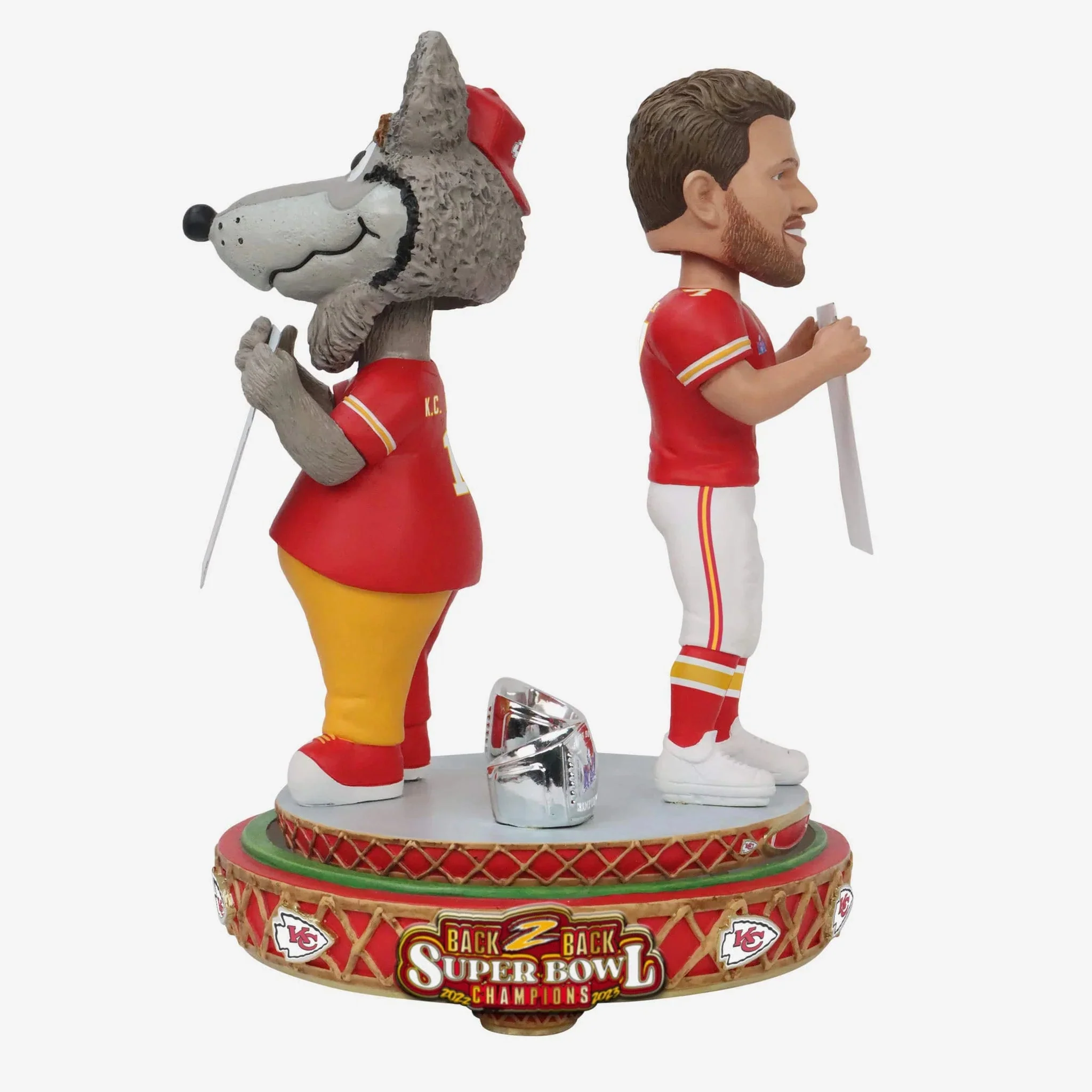 Kansas City Chiefs Super Bowl LVIII Champions Dual Spinner Bobbleheads - Image 3
