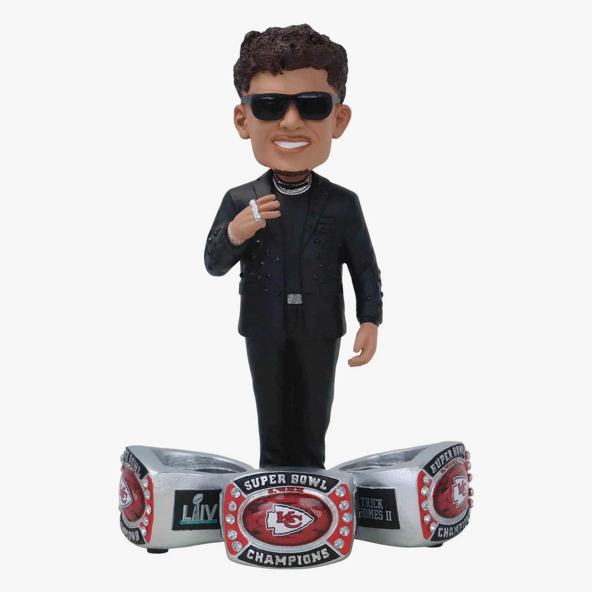 Patrick Mahomes Kansas City Chiefs Ring Ceremony Triple Ring Base Bobblehead