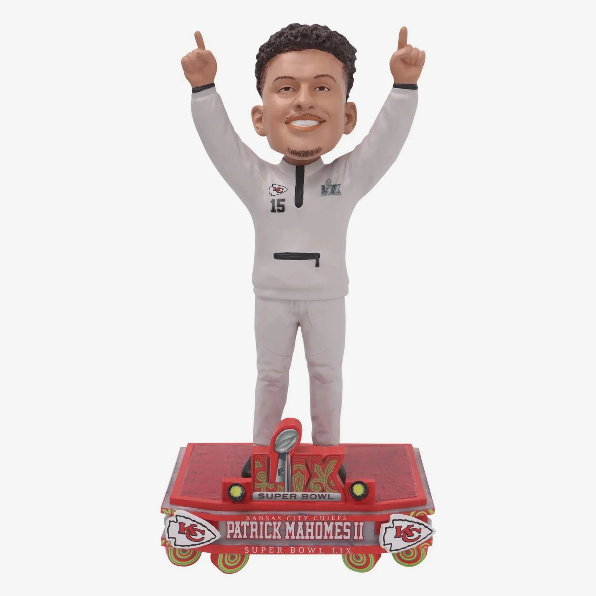 Patrick Mahomes Kansas City Chiefs Super Bowl LIX Outfit NFL Bobblehead