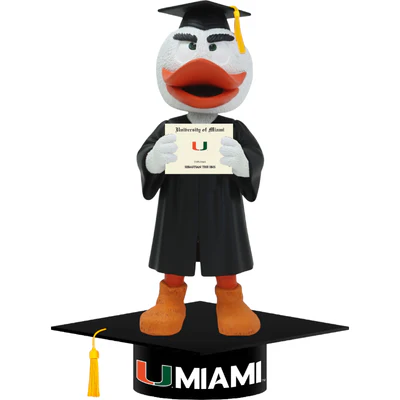 Sebastian the Ibis Miami Hurricanes Mascot Graduation Bobblehead (Presale) - Image 2